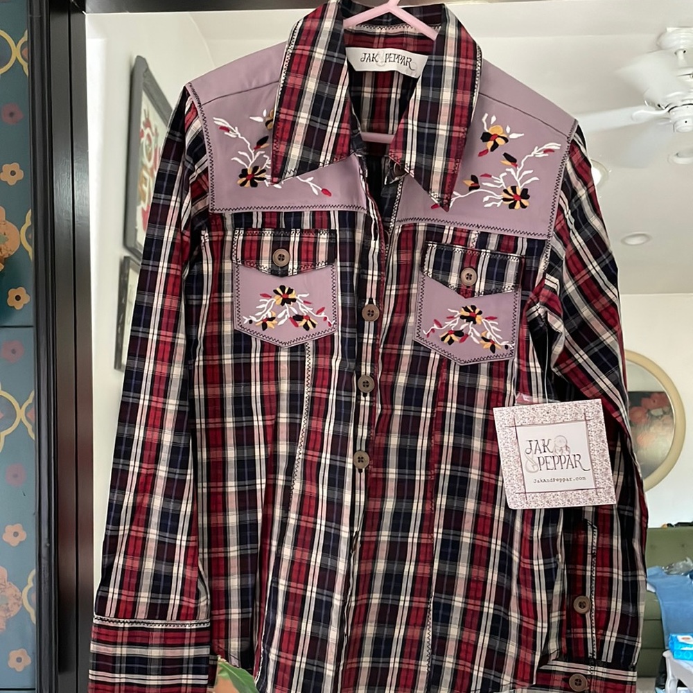 Jak & Peppar Goin West Button Down size 12
